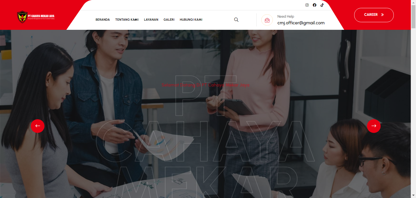 Website Company Profile PT Cahaya Mekar Jaya